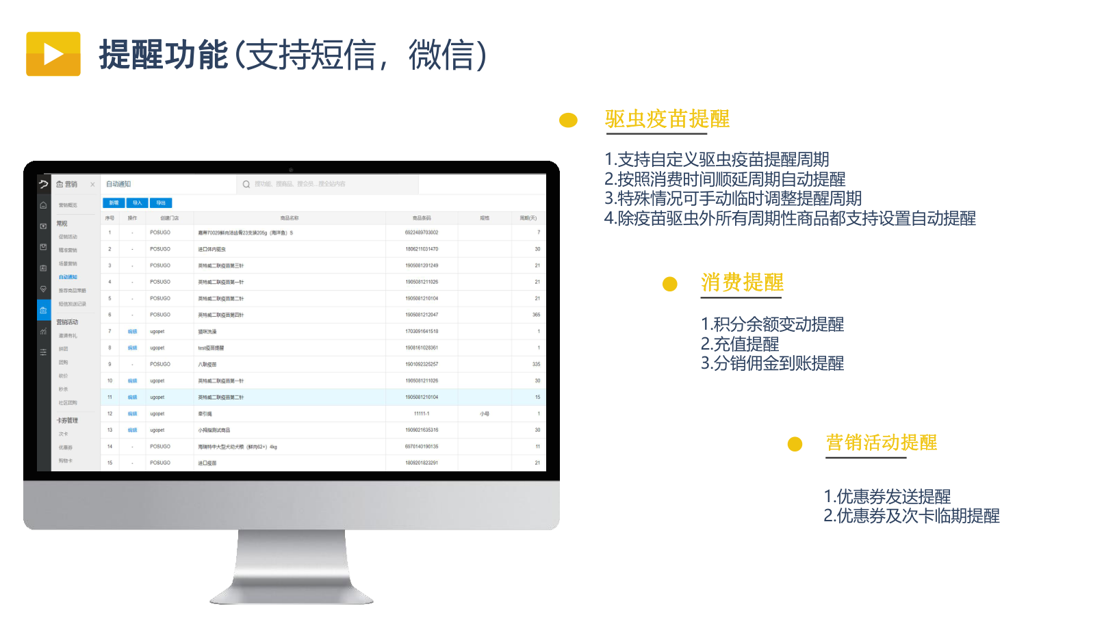 KimPos 寵物驅蟲疫苗與營銷提醒